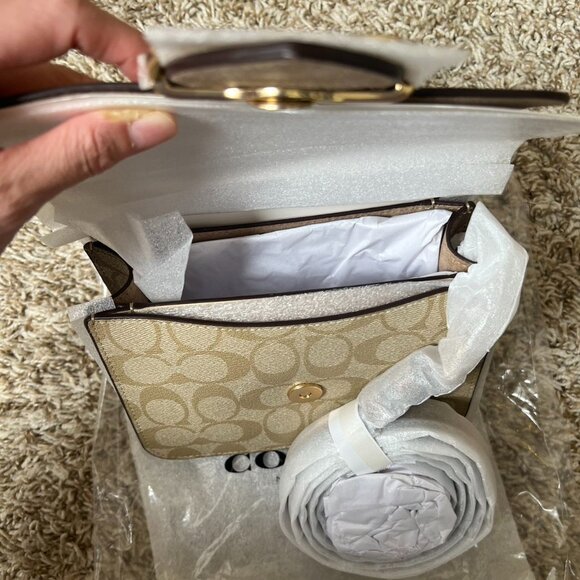 Coach Morgan Square Crossbody Bag In Blocked Signature Canvas - Picture 8 of 8